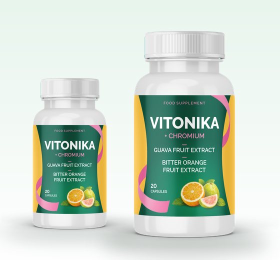 Два флакона Vitonika на светъл фон