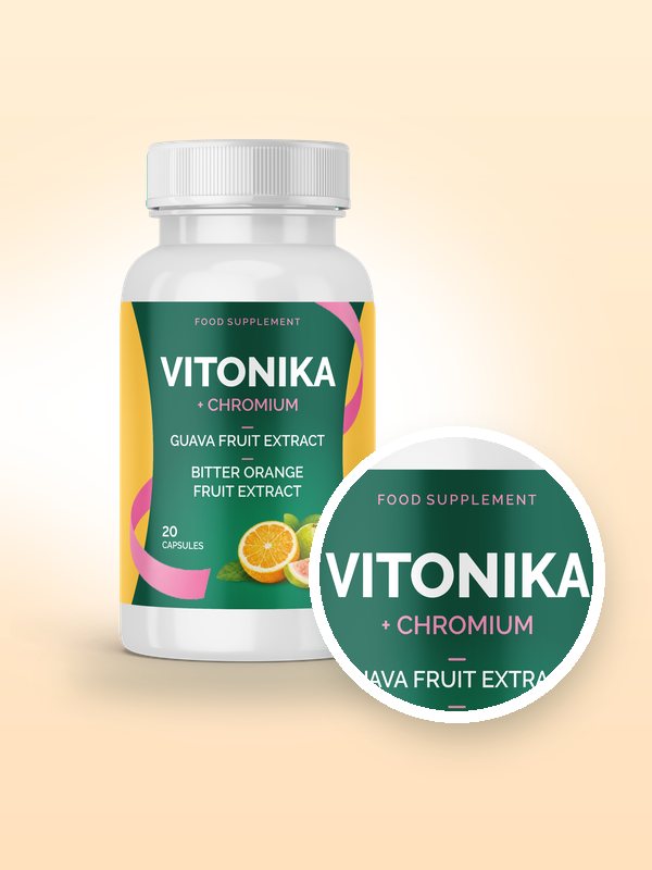 A Vitonika doboz oldalsó címkéje az összetevőkkel