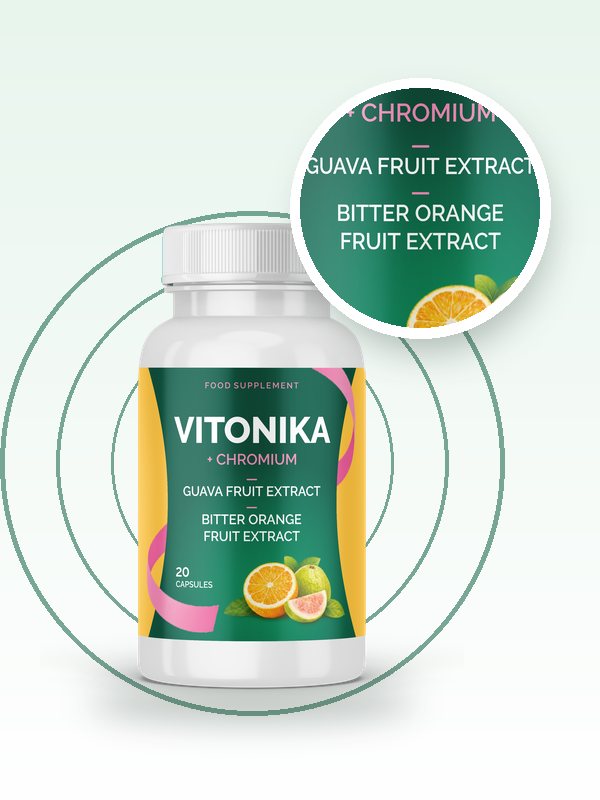 Eticheta laterală a cutiei Vitonika cu ingredientele