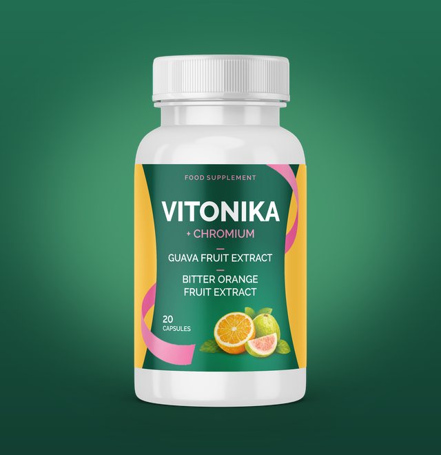 Plastenka Vitonika na temno zelenem ozadju
